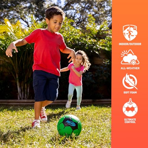 NERF Kids Foam Mini Soccer Ball - Proshot Youth Soft Mini Foam Soccer Ball - 7" Inch NERF Indoor + Outdoor for Kids