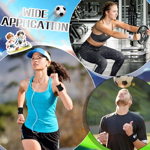 Daifunli 20 Pieces Sports Wristbands Wrist Sweatbands with Ball Pattern Design for Sports Party Birthday Party Favors - style: Soccer