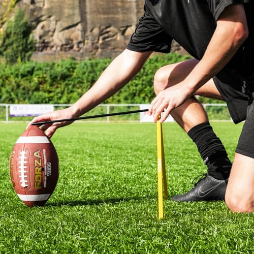FORZA Kick Stick Football Holder Kicking Tee | Portable & Foldable Football Kicking Holder with Carry Bag for Field Goal & Kickoff Practice – Optional Ball and Kicking Net - size: Youth Ball, style: Without Net