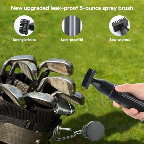 Golf Accessories Kit - Golf Club Cleaner with Golf Brush with Water, Golf Towel, Divot Repair Tool, Golf Tee Holder, Marking Pen & Golf Ball Marker, Golf Gifts for Men and Women