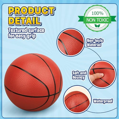 8.6” Water Pool Basketball Set with Pump, Replacement Ball for Basketball Hoop Trampoline, PVC Waterproof Basketballs Floating Toy for Swimming Pool Seaside, Indoor Outdoor Water Games Summer Party - size: 8inch-3PCS