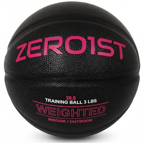 3LBS 29.5" Size 7 Weighted Heavy Basketball for Indoor & Outdoor Basketball Training Equipment for Improving Dribbling,Passing & Rebounding Skills Weighted Training Basketball(Deflated) - color: Black