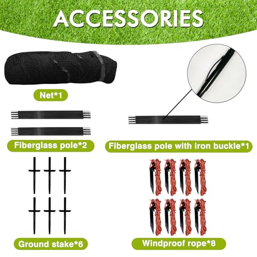 Baseball Batting Cage for Backyard, Softball Cage Batting Net Portable with Carrying Bag Detachable Door with Hitting Target for Batting Training Pitching Practice - size: 22 ft
