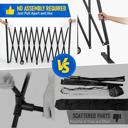 Retractable Pickleball Net with Wheels, Portable Pickleball Net Indoor/Outdoor with Heavy-Duty Metal Frame, Free Assembly, 22FT Pickle Ball Nets with Carry Bag for Driveway Backyards Garages