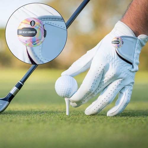 Golf Score Counter,Reset Scorer Clip for Gloves - Mini Golf Counter Gloves Attachment up to 12 Shots for Indoor Outdoor Exercise Putting Training