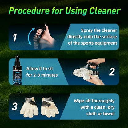 Goalkeeper Glove Care Kit - 50ml Grip Spray & 50ml Glove Wash Set, Professional Soccer Training Gear for Youth & Adult Goalie Gloves, Restores Tackiness & Cleans Latex