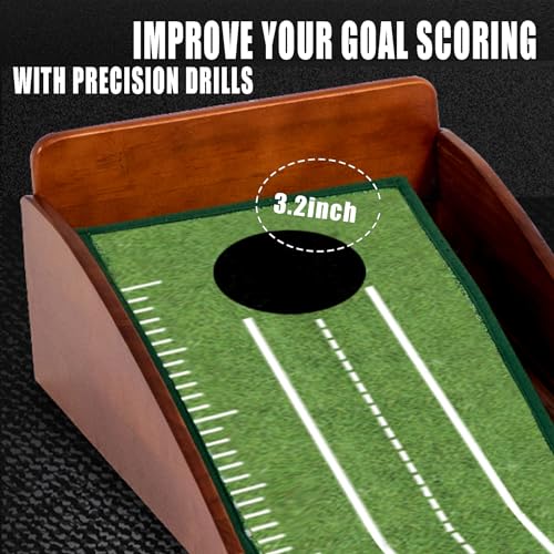 YOUCZON Putting Green Indoor,Golf Putting Mat with Auto Ball Return,Premium Crystal Velvet Surface, Practice Putting mat, Perfect Training Aid & Gift for Golf Lovers Christmas