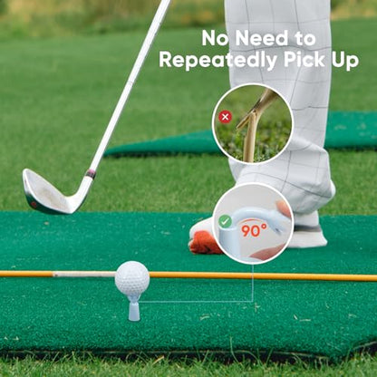 Adjustable Golf Tees - Unbreakable Rubber Golf Tees for Mats & Driving Range Tee, Flight Path Golf Simulator Tees Golf Accessories - 3 Pack