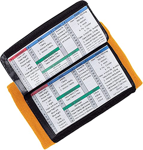 WristCoaches Football Play Wristbands - 5 Pack Youth Quarterback Gear - Wristband Playbook - Softball, Baseball & Soccer Wristbands - Adult Size - Male Athletes - color: Orange