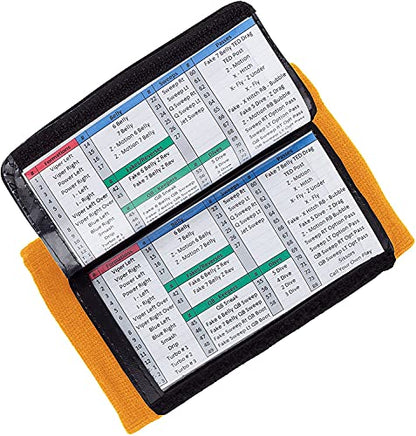 WristCoaches Football Play Wristbands - 5 Pack Youth Quarterback Gear - Wristband Playbook - Softball, Baseball & Soccer Wristbands - Adult Size - Male Athletes - color: Orange