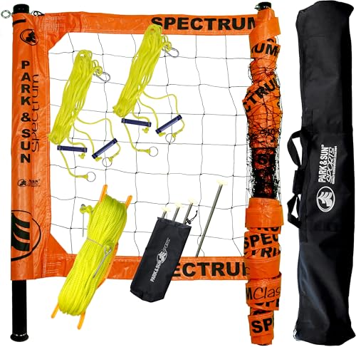 Park & Sun Sports Spectrum Classic: Adjustable Professional Outdoor Volleyball Net System - color: Classic Orange