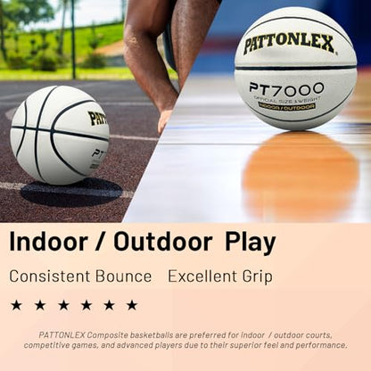 Basketball Ball – Official Size– Composite Leather Indoor/Outdoor Basketball for Men, Women & Girls, with Pump