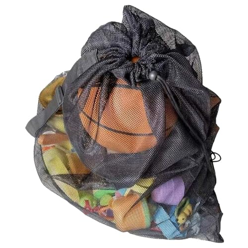 40" x 30" Mesh Equipment Bag – Holds Up to 10 Balls – Adjustable Drawstring Closure