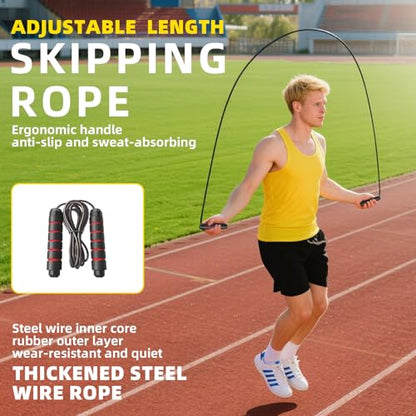 SUNBABA Agility Ladder Speed Training Equipment Set with 20ft Agility Ladder,4 Hurdles,12 Cones,Jump Rope,Running Parachute-Ideal Training Equipment for Kids Youth Adults in Soccer Football Basketball