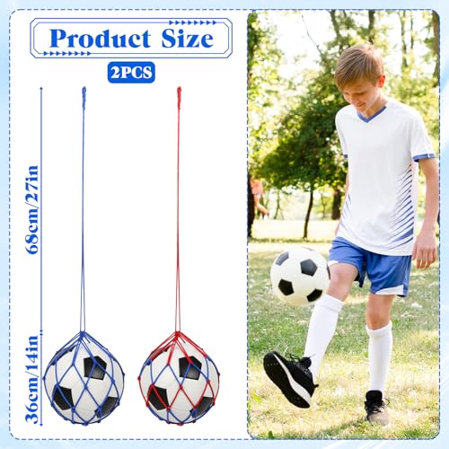 2 Pcs Soccer Kick Trainer, Football Return Net Fits Size 3, 4, 5 Balls Soccer Training Aid Equipment for Throw Solo Juggling Practice