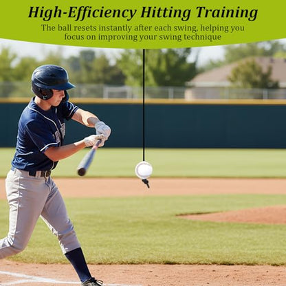 Baseball & Softball Batting Training Equipment, Rope Baseball Swing Practice Equipment, Softball Hitting Training Aids, Solo/Team Batting Practice Trainer Effortlessly Enhance Hitting Accuracy