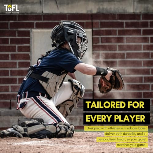 TOFL Softball and Baseball Glove Lace Kit | Mitt Lace Glove Repair Lacing Kit | 2 Leather Laces with Lacing Needle for Catchers Glove