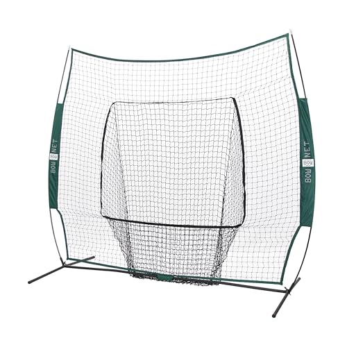 Bownet Big Mouth Replacement Net – Heavy Duty Baseball & Softball Practice Net, Fits Original Frame, Batting & Pitching Training Net - color: Forest, size: 7' x 7'