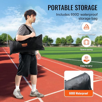 VEVOR 7X7ft/12X9ft/16X10ft/20x10ft Barricade Backstop Net, Ball Sports Barrier Netting, Portable Practice Net for Baseball Softball Lacrosse Hockey Basketball Equipment Training Net
