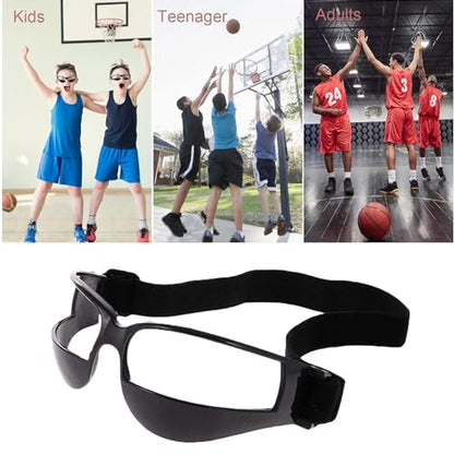 2 Pack Basketball Goggles Dribbling Training Aid, Team Professional Sports Training Equipment Dribbling Glasses Specs for Youth Teenagers Men Women (No Lens in Goggles)