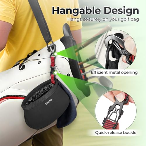 YOREPEK Golf Gifts for Men, Golf Club Cleaner Bag in Gift Box, Golf Ball Cleaner with Towel & 360° Rotating Clip, Golf Bag Accessories for Men Dad Golfer, Black