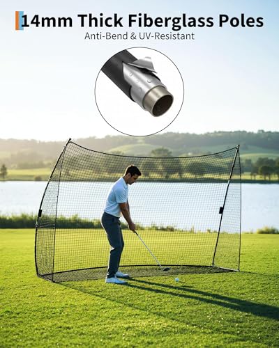 Garvee Golf Net, 10x7x3ft Heavy Duty Golf Practice Nets with Carry Bag for Backyard Chipping Indoor Outdoor Training