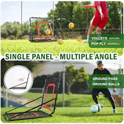 BaseGoal Baseball and Softball Rebounder Net,Baseball Rebounder,Volleyball Rebounder,Pitch Back Net,Multi-Sport Training Rebound Screen,with Pitching Target,Easy Adjustable Angles - size: 33.5x33.5 IN, style: Black