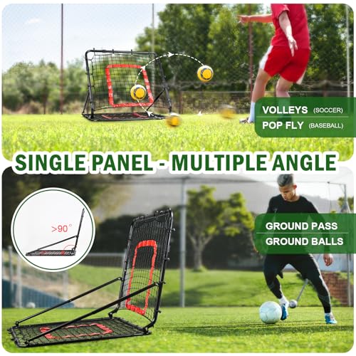BaseGoal Baseball and Softball Rebounder Net,Baseball Rebounder,Volleyball Rebounder,Pitch Back Net,Multi-Sport Training Rebound Screen,with Pitching Target,Easy Adjustable Angles - size: 33.5x33.5 IN, style: Black