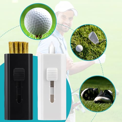 LemonRoad 16 Pcs Retractable Golf Club Cleaner Brush with 3 in 1 Portable Pocket Golf Club Groove Sharpener Tool Small Cleaning Tool for Men Women Golfer Accessories