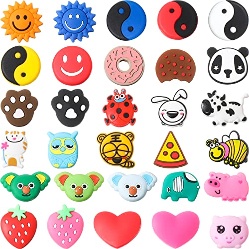 Leitee 30 Pcs Cute Tennis Dampener Funny Tennis Racket Vibration Racquet Dampener Soft Silicone for Sport Gift, Assorted Designs