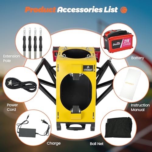 Automatic Basketball Shooting Machine, Dual - Power Rechargeable/Plug - in Shooting Trainer, 2-in-1 Electric Basketball Rebounder Machine