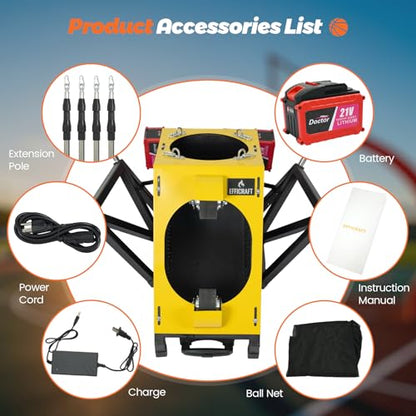 Automatic Basketball Shooting Machine, Dual - Power Rechargeable/Plug - in Shooting Trainer, 2-in-1 Electric Basketball Rebounder Machine