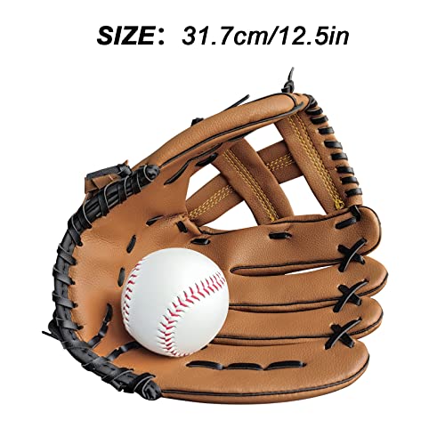 Baseball Gloves Softball Glove,12.5 Player Preferred Wear-Resistant PU Material Thicken Softball Fielding Glove,Left Hand Gloves Right Hand Throw for Youth Adult