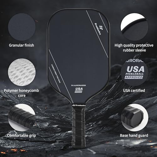FH-500 T700 Pickleball Racket, 14MM Thick Two-Handed Offensive Pickleball Racket, Speed and Control - color: black