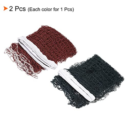 PATIKIL 20x2.5ft Badminton Net, 2 Pack Badminton Court Netting Replacement for Outdoor Indoor Beach Backyard, Red Green