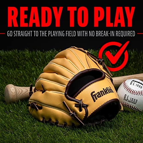 Franklin Sports Field Master Baseball + Softball Glove - Field Master Adult + Youth Baseball + Softball Mitt - Men's + Women's Gloves - Right Hand Throw - color: Camel, style: 10.5" - Basket Web