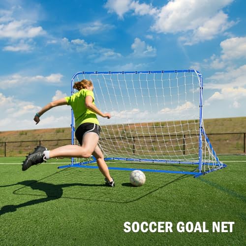 Soccer Baseball Rebounder Net, Soccer Goal Net, Volleyball Softball Rebound Pitchback Net Quick-Switch Angle Training for Control, Passing Practice, Bounce Back Rebounder Goals Gifts Trainer Equipment - size: 6FTx4FT