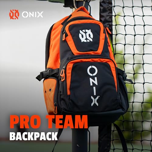 ONIX Pickleball Pro Team Durable Polyester Padded Paddle Compartment Easy to Carry Backpack — Orange/Black