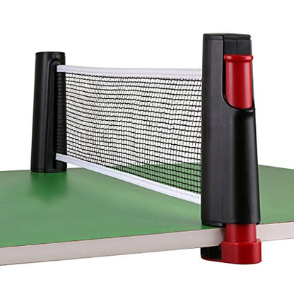 Hipiwe Retractable Table Tennis Net Replacement, Ping Pong Net and Post with PVC Storage Bag, 6 Feet(1.8M, Fits Tables Up to 2.0 inch 5.0 cm - color: Black