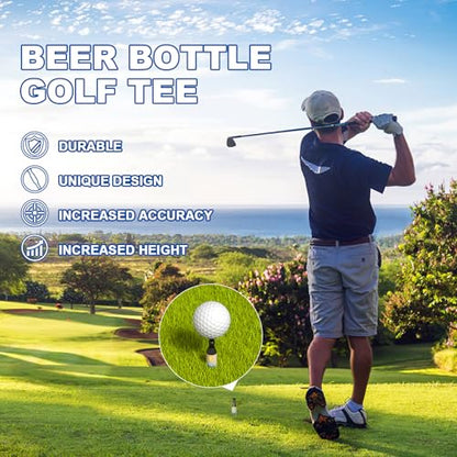 Funny Golf Tees | Golf Accessories for Men | Bachelor Party Novelty Golf Gifts for Men & Unique Golf Gifts for Golfers | Premium Golf Stuff & Golf Bag Accessories | Recyclable Beer Bottle Golf Tees