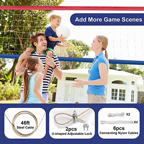 Upgraded Professional Volleyball Net Outdoor Heavy Duty – Weatherproof, Extended Stainless Steel Cable and Reinforced Full Borders, Ideal for Indoor & Outdoor Play, 32x3FT, Net Only