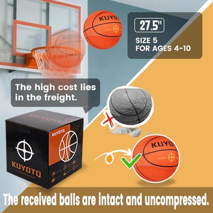 KUYOTQ Size 5 Silent Basketball with Soft Cloth Cover, No Shedding, No Residue, Durable Quiet Indoor Training Basketball, for Apartments & Home Gyms, No Pump Needed