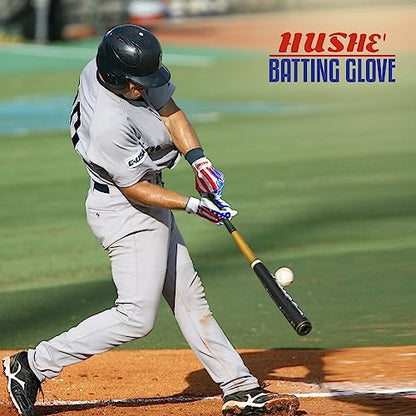 Hushe' American Flag Batting Gloves & Softball Gloves USA Flag Baseball Batting Gloves Youth Kids Baseball Batting Glove for Youth Men Adult & Unisex. - color: White Eagle, size: Adult Small