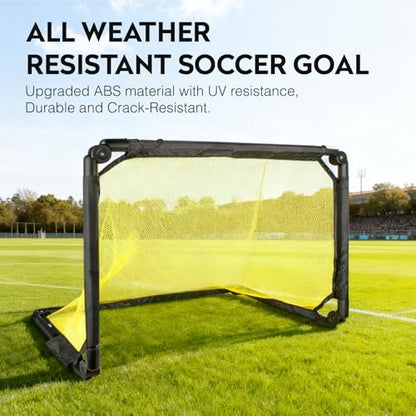 Soccer Goal Set up in 1 Sec - Auto Pop Up, Portable & Lightweight, 36 × 24 Collapsible Folding Soccer Nets for Kids and Youth Outdoor Soccer Ball Training Equipment Goals