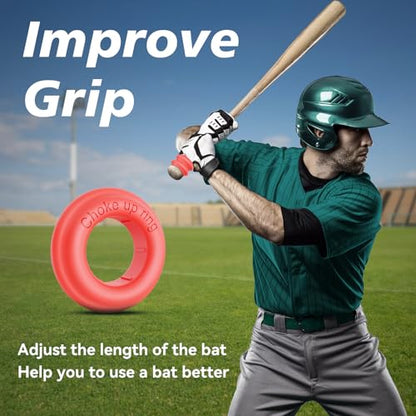 MIPREZT 5 Packs Baseball Bat Grip Choke Up Rings Choke Ring Baseball Softball Teeball Tball Bat Choke Up Ring Bat Knob Baseball Bat Accessories - color: Red