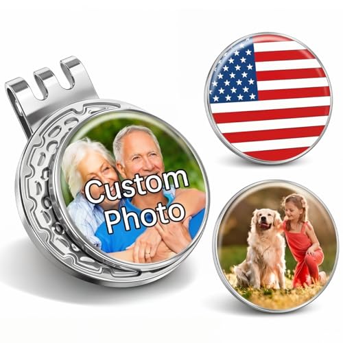 Custom Golf Ball Marker Hat Clip, 3Pack Personalized Magnetic Ball Marker, Golf Accessories for Men & Womens, Golf Gifts for Golfers - color: Silver