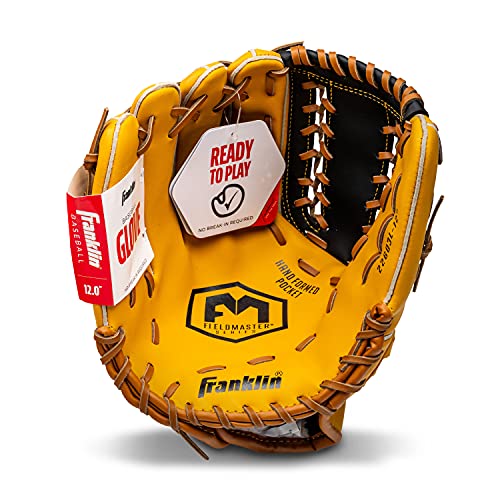 Franklin Sports Field Master Baseball + Softball Glove - Field Master Adult + Youth Baseball + Softball Mitt - Men's + Women's Gloves - Right Hand Throw