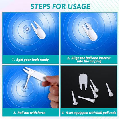 6 Pcs Exercise Ball Plug Replacement Kit Yoga Ball Fitness Exercise Ball Air Stopper Plug Pin Adapter Kit for Exercise Ball Fitness Inflatable Bed Pool