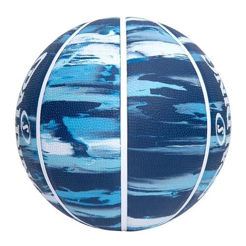 Spalding Basketball Basic No. 7 Rubber Marble - color: Navy × light blue