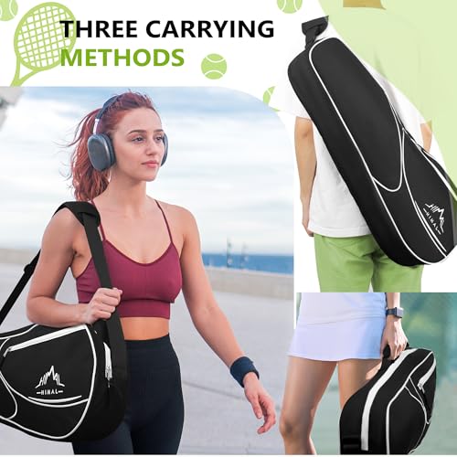 Himal 3 Racquet Tennis Bag With Protective Pad, Tennis Racket Bag for Men Women, Sports Enthusiasts of All Ages - color: Black